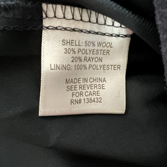 ModCloth Wool A Line Skirt Navy Dark Blue Career Workwear Zip Back Women Medium - Picture 7 of 8